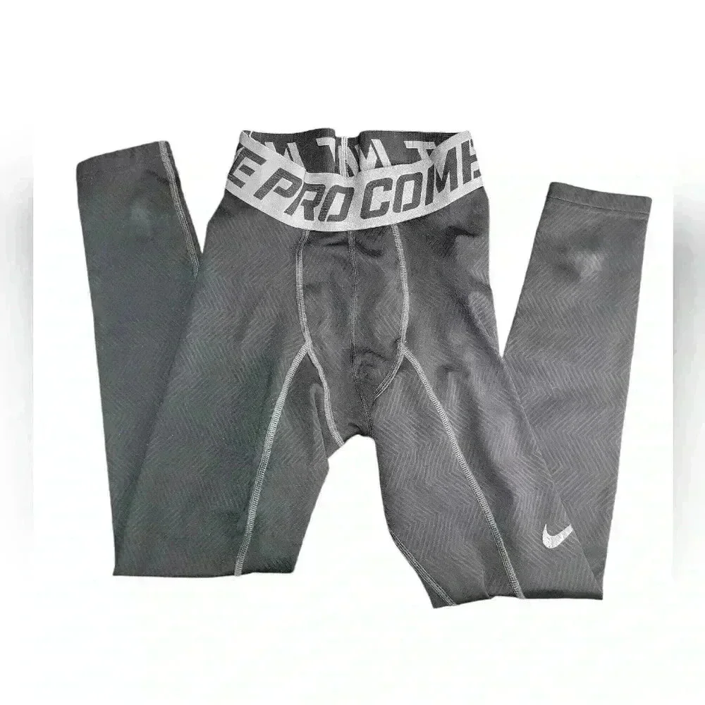 Boys Size Small Black Nike Pro Combat Pants - Picture 4 of 5
